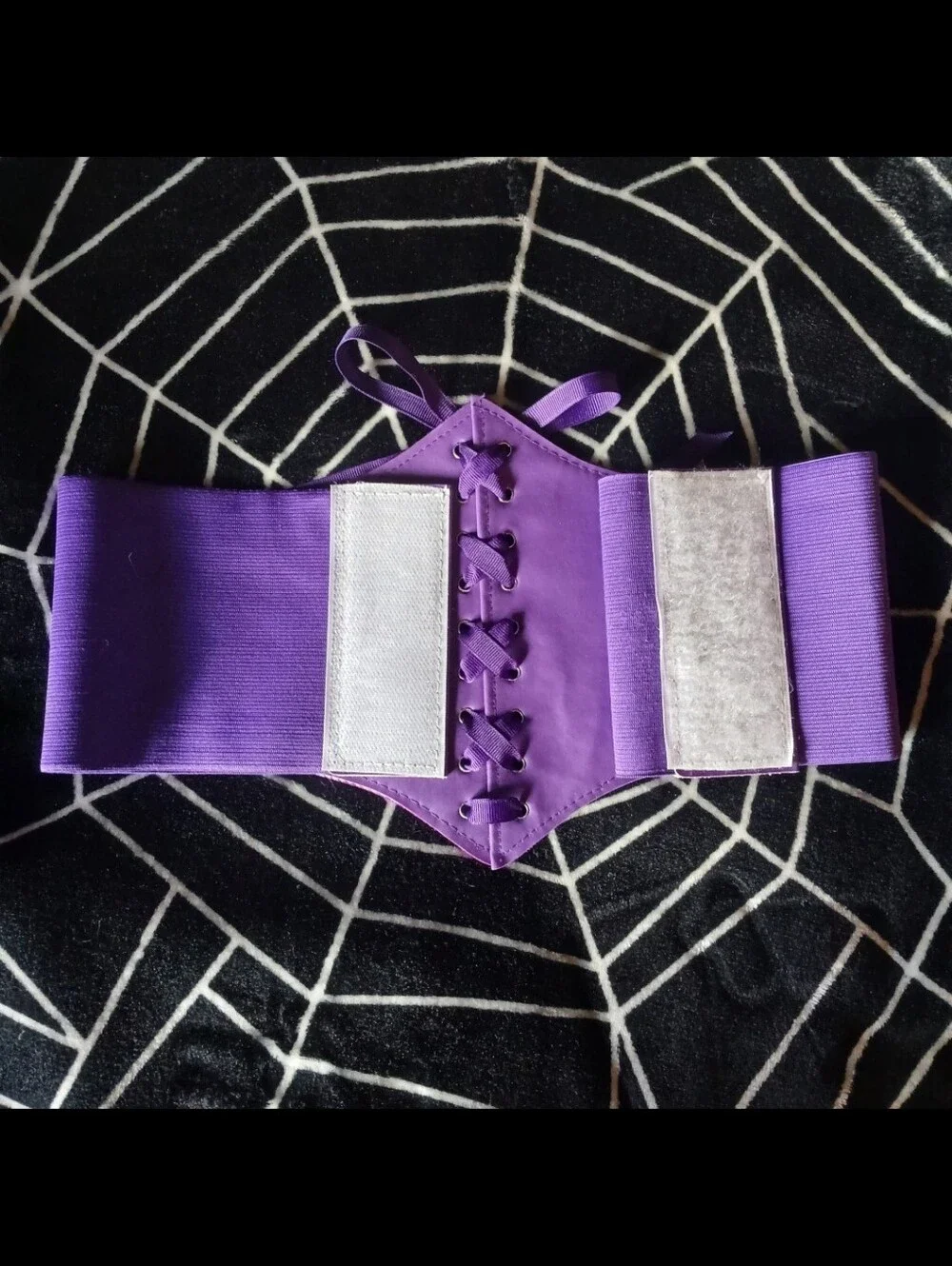 Purple Faux Leather Elastic Corset Belt